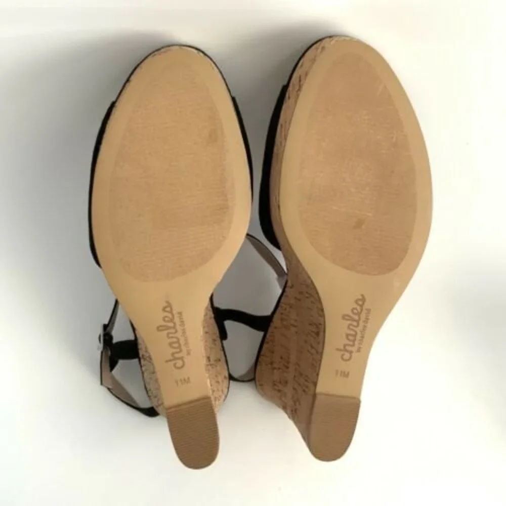 Charles by Charles David Lambert Micro-suede Cork Wedge Sandals 11